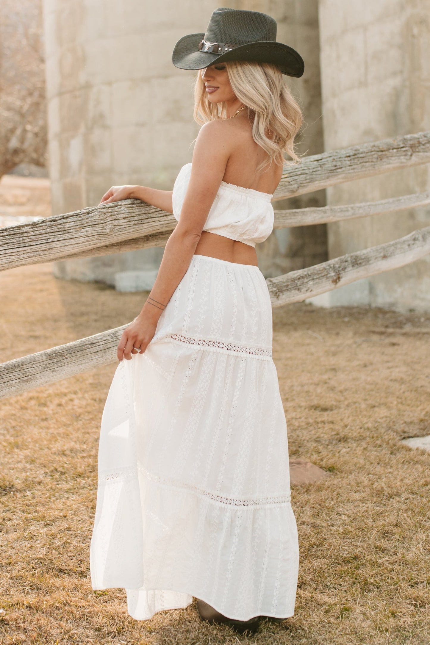 Simply Certain Eyelet Cotton Bandeau Top (White)