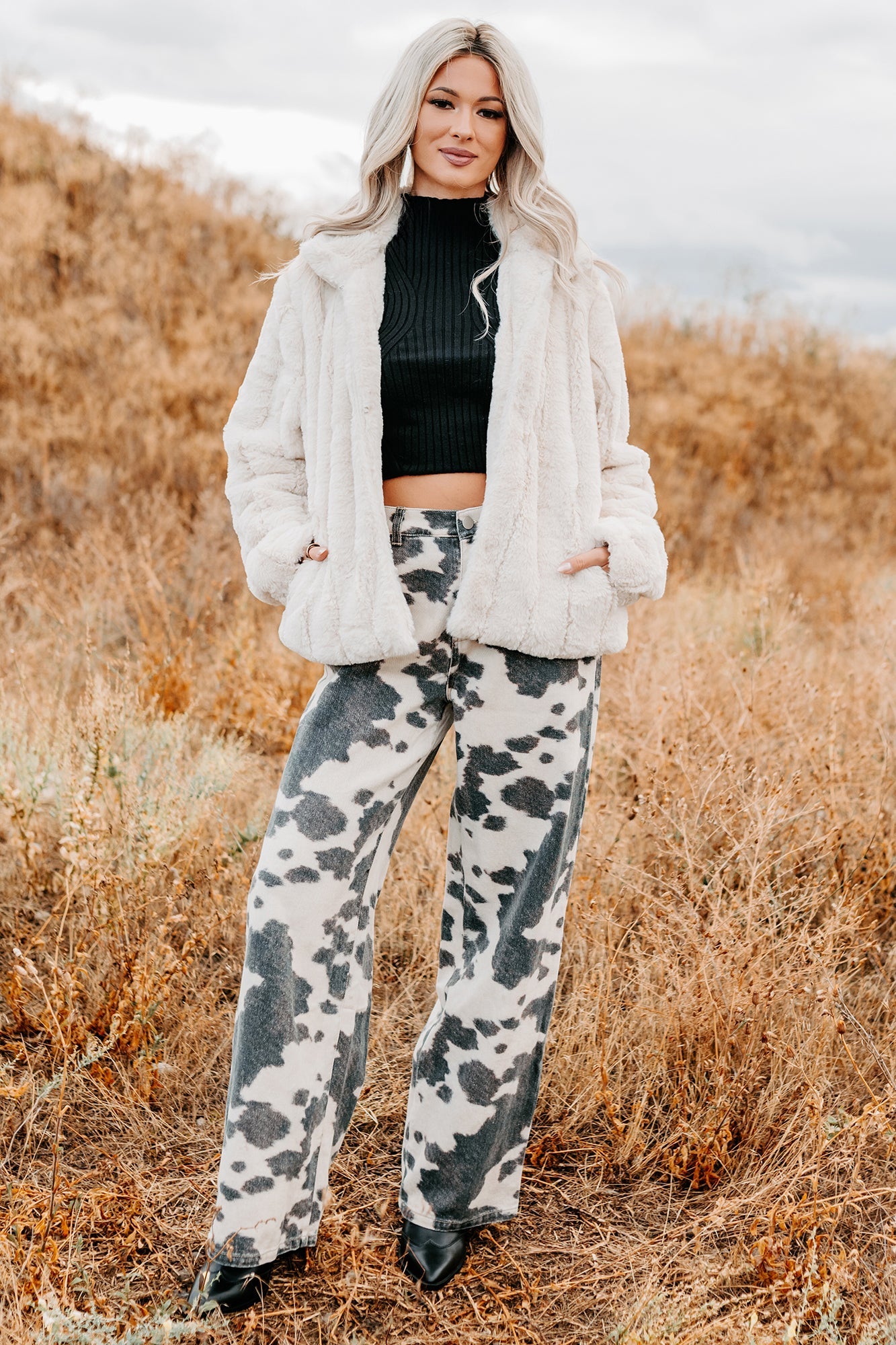 Snuggle Bug Faux Fur Jacket (Ivory)