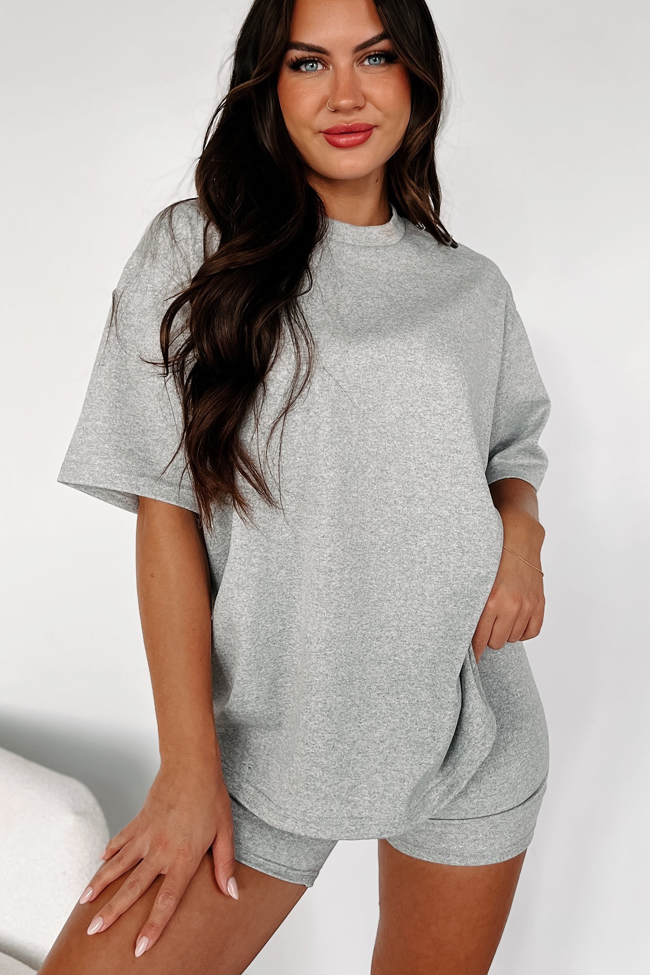 Trying To Unwind Oversized T-Shirt (Heather Grey)