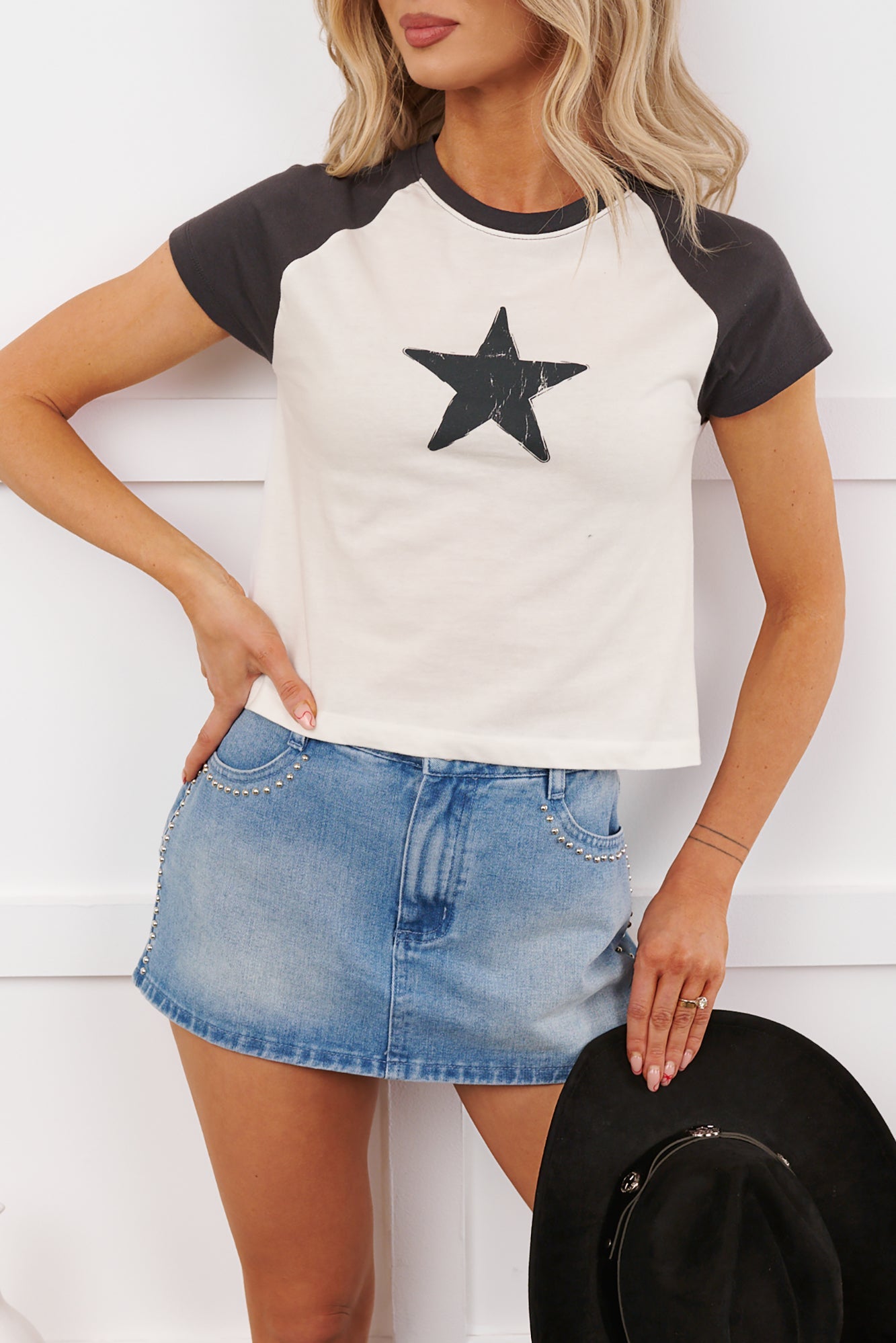 You're An All Star Graphic Raglan T-Shirt (Ivory/Charcoal)