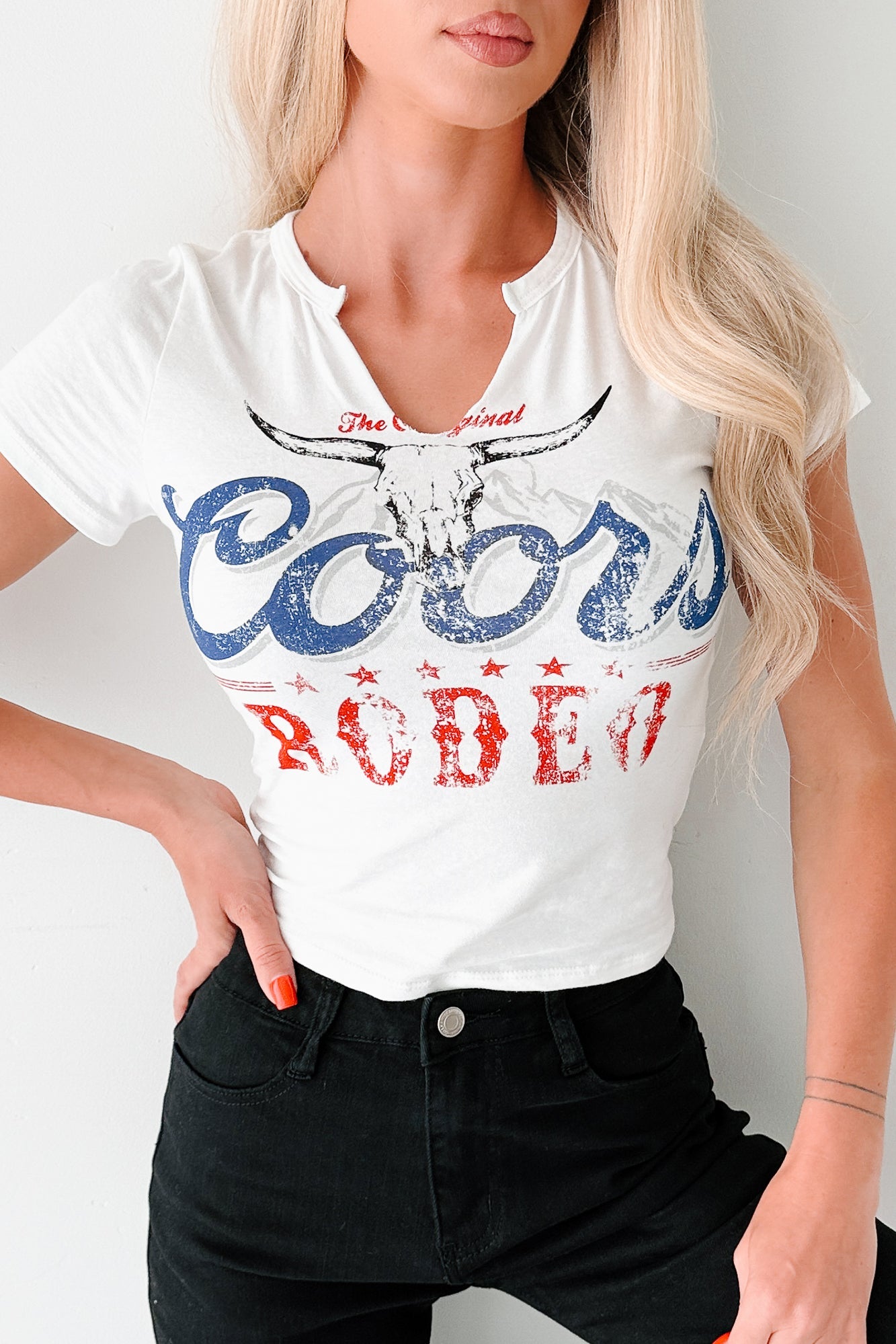 Rodeo Babe Graphic Crop Tee (Ivory)