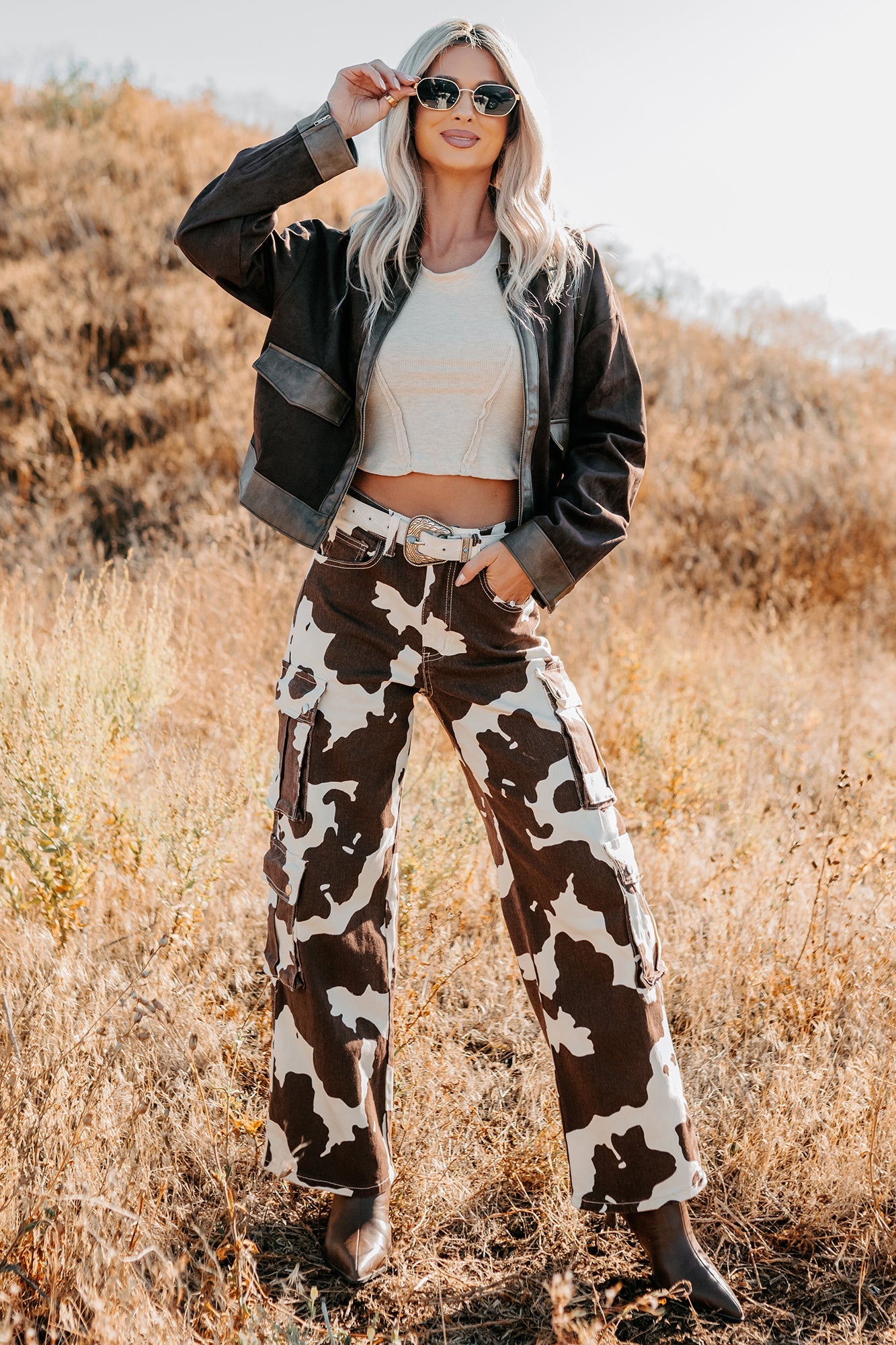 The Takeover Suede Faux Leather Jacket (Dark Brown)