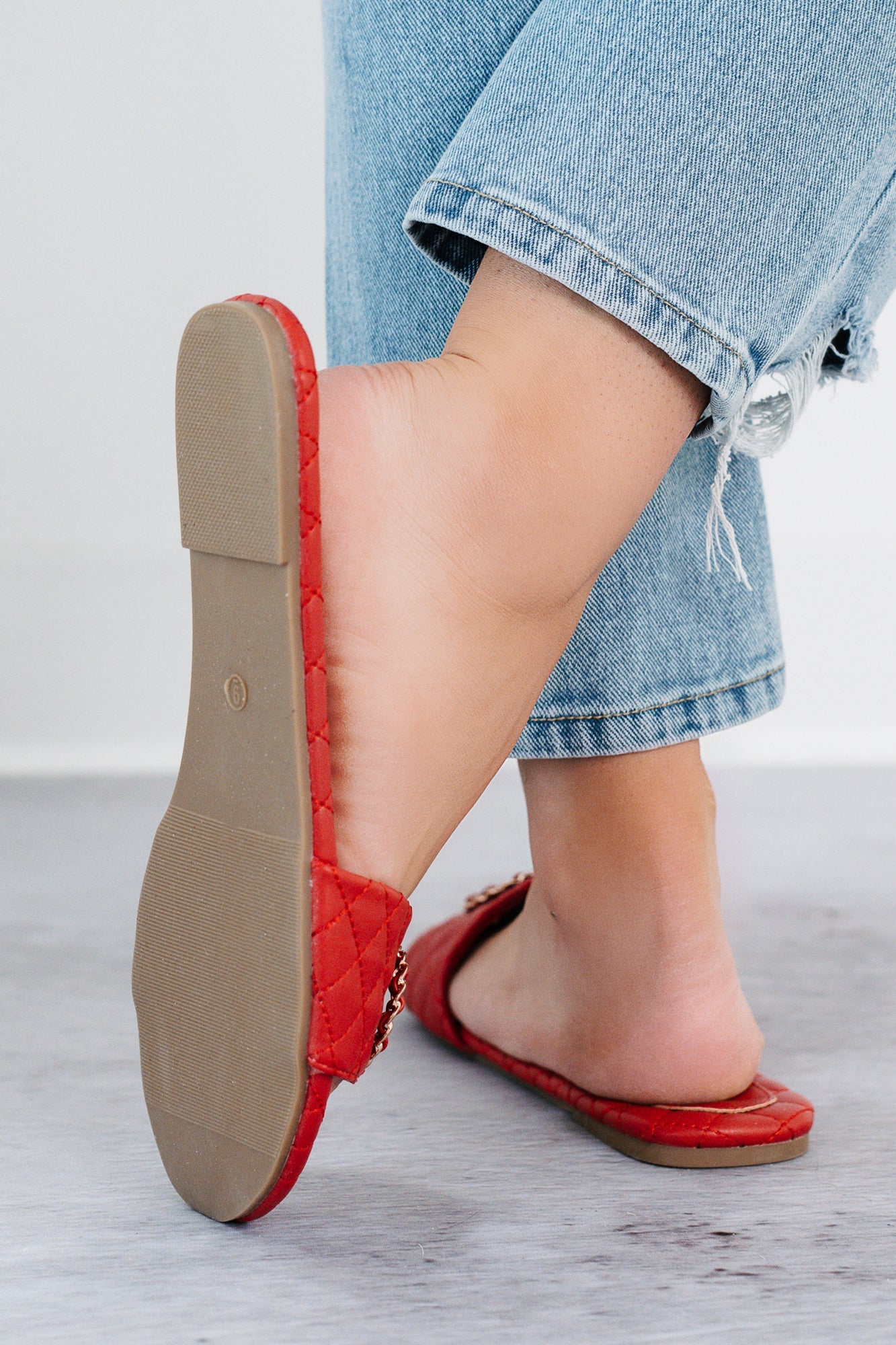 Own Your Elegance Quilted Leather Sandals (Red)